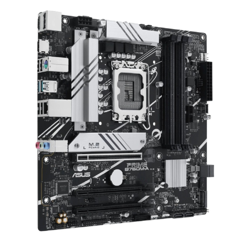 Фото  ASUS PRIME B760M-A-CSM (Socket 1700, mATX, 4xDDR5(128GB), 2xDP/HDMI, 3xPCIe 4.0x16, 4xSATA 6Gb/s,  2*M2,  2,5xLAN,  2xUSB 3.1, 4xUSB 2.0, 1xPS/2)