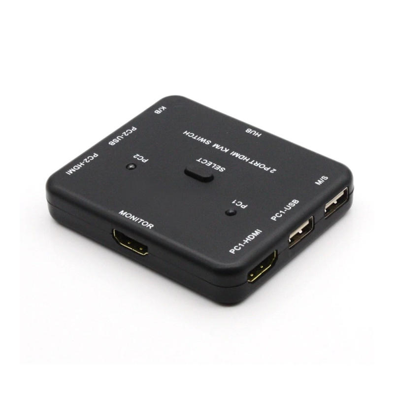 Фото  ORIENT HS21, HDMI KVM переключатель на 2 устройства, порты HDM + 2xUSB (клавиатура+мышь), поддержка 4K@30Hz, кнопка переключения на корпусе, не требуе