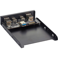 Фото  Exegate EX280448RUS Планка USB на переднюю панель Exegate U3H-619, 3,5", 2*USB3.0+2*TypeC, черная, подсоед-е к мат. плат