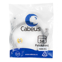 Фото  Cabeus PC-UTP-RJ45-Cat.5e-1m-LSZH Патч-корд UTP, категория 5e, 1 м, LSZH, неэкранированный, серый
