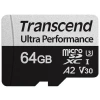 Micro SecureDigital 64GB Transcend Ultra Perfomrance microSDXC Class 10 UHS-I U3, V30, A2, (SD адаптер), TLC