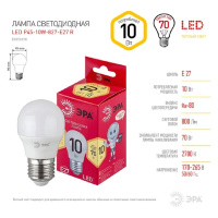 Фото  ЭРА Б0050698 Лампочка светодиодная RED LINE LED P45-10W-827-E27 R E27 / Е27 10 Вт шар теплый белый свет 