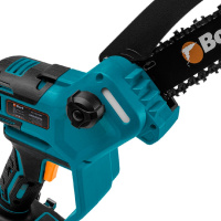 Фото  Bort BKS-218-LI Цепная пила аккумуляторная,  {18В Li-Ion, Makita 18V LXT,  шина 203мм, Бесщеточный, Шаг цепи, дюйм 1/4, движения цепи, м/сек 10, вес 1