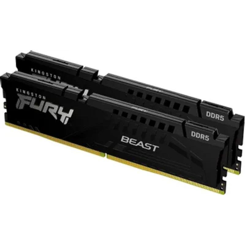 Фото  Kingston DDR5 DIMM 32Gb Kit 2x16Gb 5600MHz KF560C36BBE2K2-32 Fury Beast Black