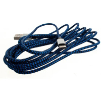 Фото  PERFEO Кабель USB2.0 A вилка - USB Type-C вилка, черно-синий, длина 3 м. (U4904)