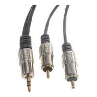Фото  Rexant (17-4225) Шнур Стерео 3,5мм - 2 RCA, 5м, Gold-металл