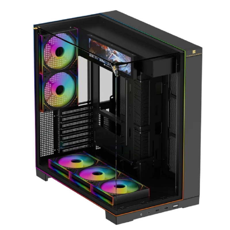 Фото  Thermalright Корпус TR-A70 Vision FAN5-M / Black / TG / 5x120mm ARGB PWM Fans / ARGB Strip / 9.16'' LCD screen / USB TYPE-C / ATX  / TRA70VF5MB