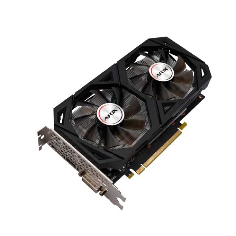Фото  Видеокарта AFOX GTX1660TI 6Gb 192bit GDDR6 DP/DVI/HDMI  ATX Dual Fan (AF1660TI-6144D6H7-V4) RTL 
