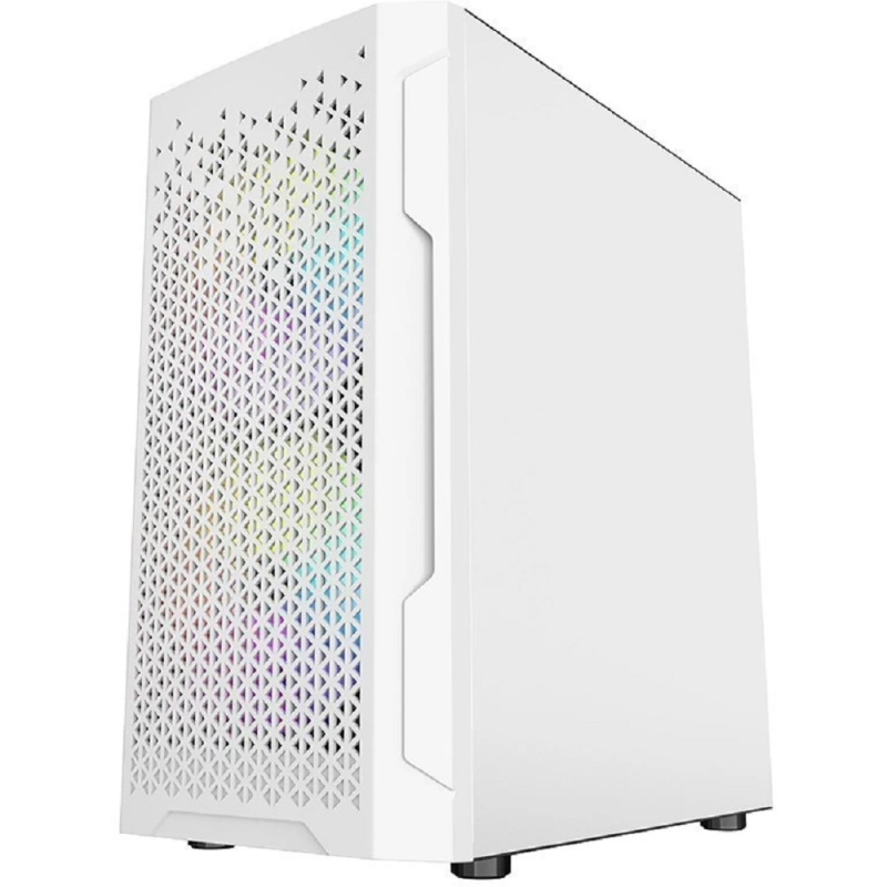 Фото  Powercase CMIMZW-L3 Корпус Mistral Micro Z3W Mesh LED, Tempered Glass, 2x 140mm + 1х 120mm 5-color fan, белый, mATX  (CMIMZW-L3)