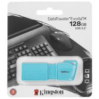 Фото  Kingston USB Drive 128GB USB 3.2 DT Exodia M DTXM - NEON (AQUA BLUE)