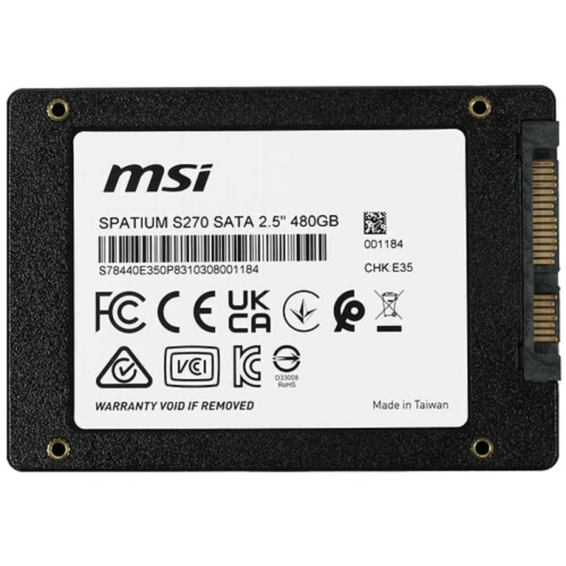 Фото  SSD MSI 480GB SATA 2.5” SPATIUM S270 S78-440E350-P83