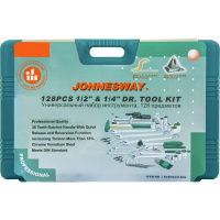 Фото  JONNESWAY S04H524128S Набор инструмента универсальный 1/4", 1/2"DR, 128 предметов