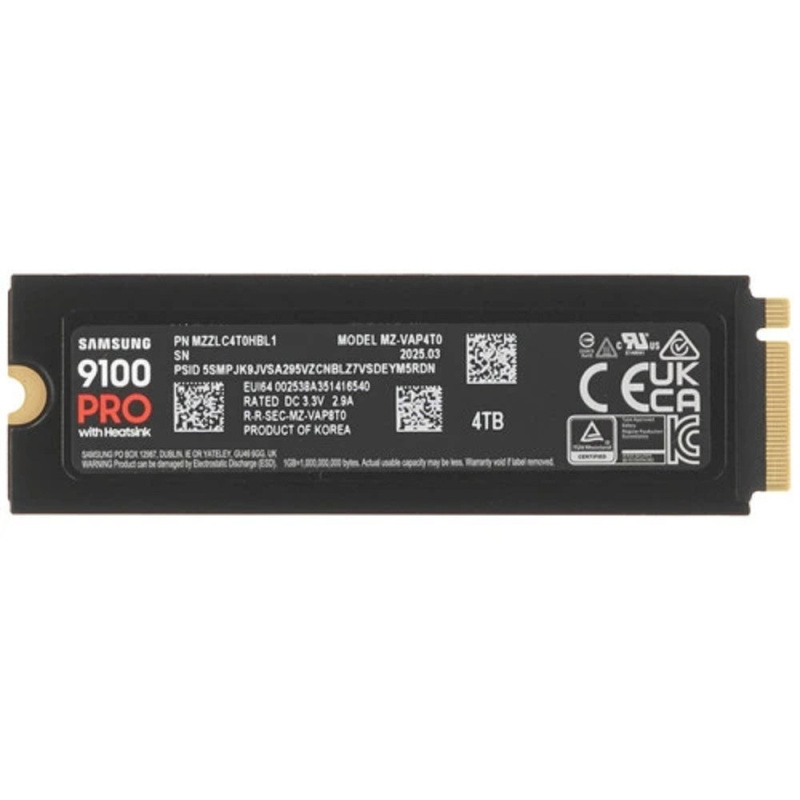 Фото  Samsung SSD 4Tb 9100 PRO Black M.2 MZ-VAP4T0CW