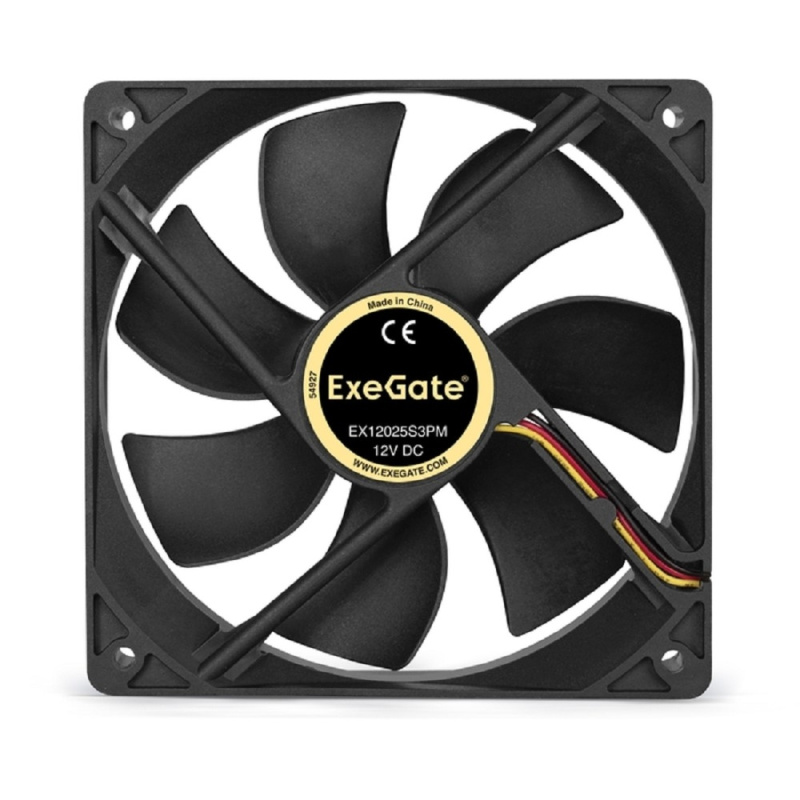 Фото  Exegate EX283389RUS Вентилятор ExeGate EX12025S3PM, 120x120x25 мм, подшипник скольжения, 3pin+Molex, 1200RPM, 25dBA