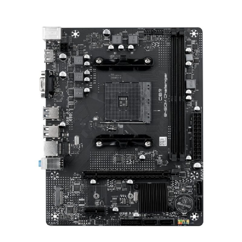 Фото  Материнская плата CBR B450M V1 {Socket AM4, 2*DDR4, mATX, VGA+HDMI, 1*PCIEx16/1*PCIEx1/1*M.2(NVME & SATA), 4*SATA3, 4*USB2+4*USB3, Glan}
