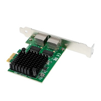 Фото  ORIENT XWT-INT226L2PE, Сетевая карта PCI-Ex1 v3.1 2xRJ45 2.5GbE NIC, Intel I226-V chipset, 2.5/1 Гбит/с, 2 планки крепления (33474)