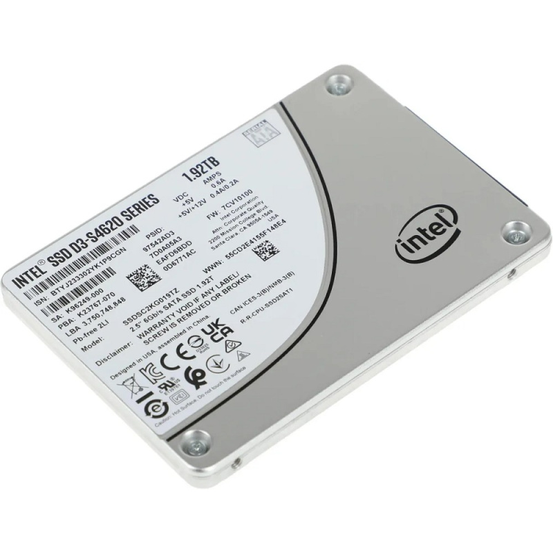 Фото  Intel SSD D3-S4620 Series, 1.92TB, 2.5" 7mm, SATA3, SSDSC2KG019TZ01(1Z)/ Solidigm