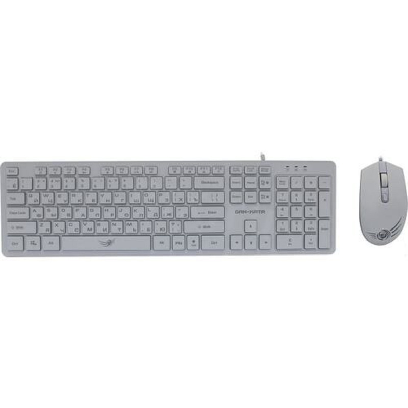 Фото  Dialog Проводной игровой набор KMGK-1707U WHITE Gan-Kata - клавиатура + опт. мышь с RGB подсветкой