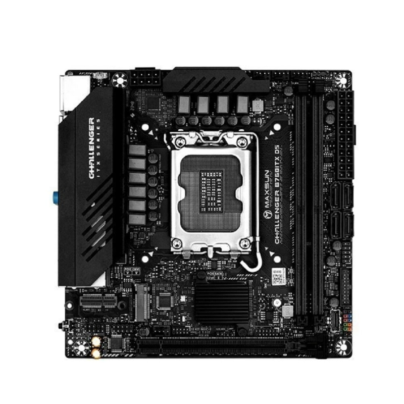 Фото  MAXSUN MS-Challenger B760ITX D5 (Socket 1700, mini-ITX, 2*DDR5, 2*HDMI/2*DP, 4*SATA3,  2*M.2, 1xPCI-E x16,  4*USB 2.0,  2 x USB 3.2 Gen1, LAN 1*1G/1*2