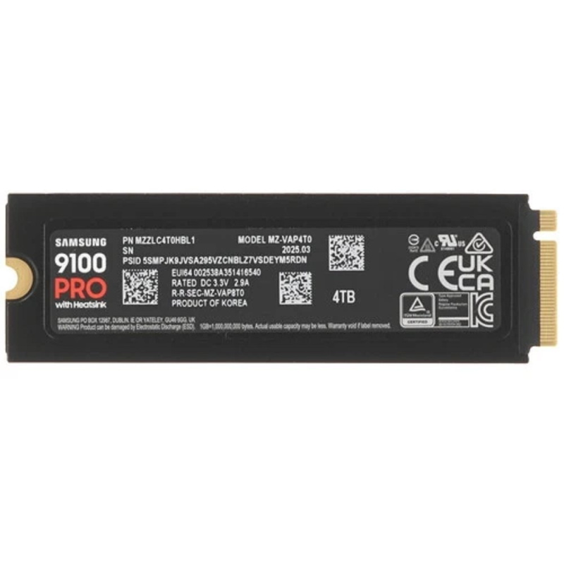 Фото  Samsung SSD 4Tb 9100 PRO Black M.2 MZ-VAP4T0CW