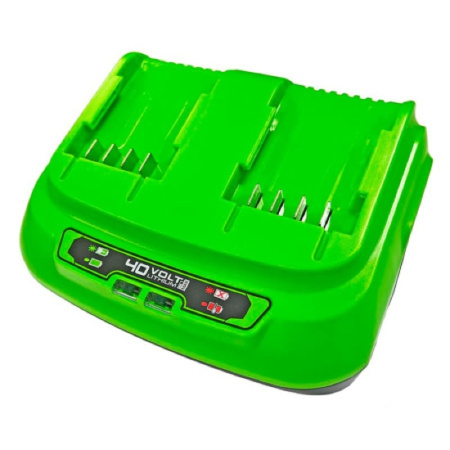 Фото  Greenworks G40UC8 Быстрое зарядное устройство для 2-х аккумуляторов,40V [2938807]