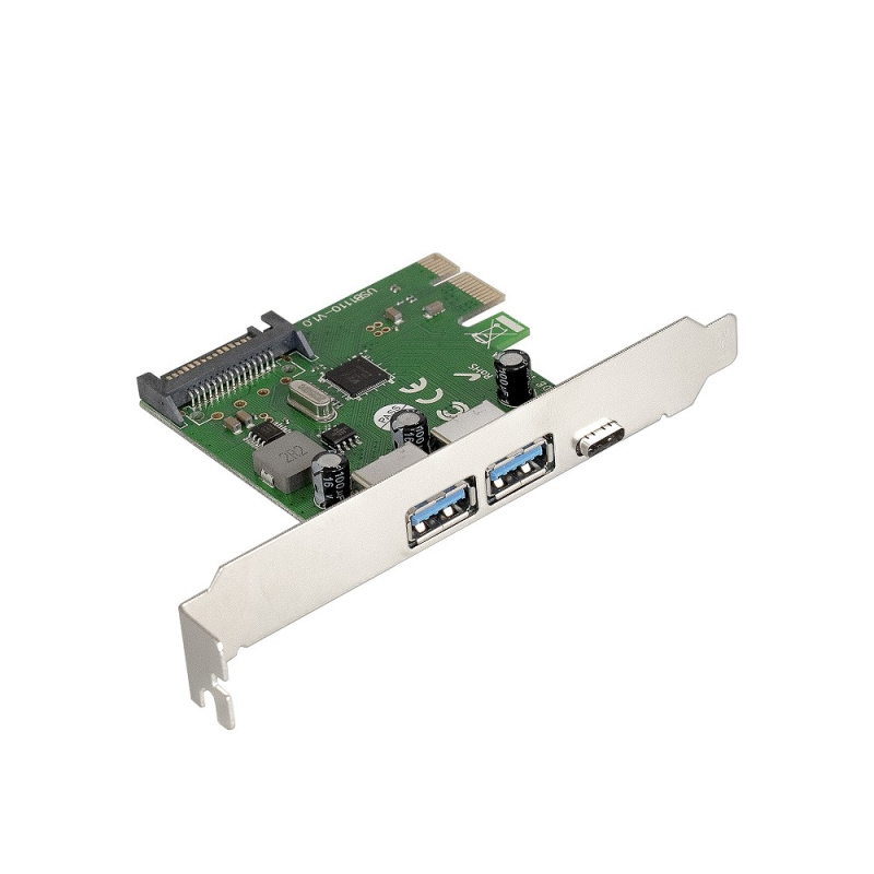 Exegate EX283719RUS Контроллер EXE-323 PCI-E 2.0  2*USB3.0 ext + 1*Type-C  разъем доп.питания (OEM)
