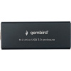 Фото  Gembird EEM2-SATA-1 Внешний корпус USB 3.0 для M2 SATA порт MicroB, металл, черный