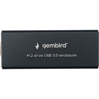 Фото  Gembird EEM2-SATA-1 Внешний корпус USB 3.0 для M2 SATA порт MicroB, металл, черный