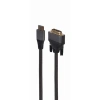 Кабель HDMI-DVI Cablexpert CC-HDMI-DVI-4K-6, 19M/19M, single link, 4K, медь, нейлоновая оплетка, метал.разъемы, 1.8м, черный, коробка