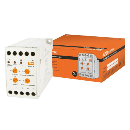 TDM SQ1504-0014 Реле контроля фаз ЕЛ-11М-3х380В (1нр+1нз контакты)