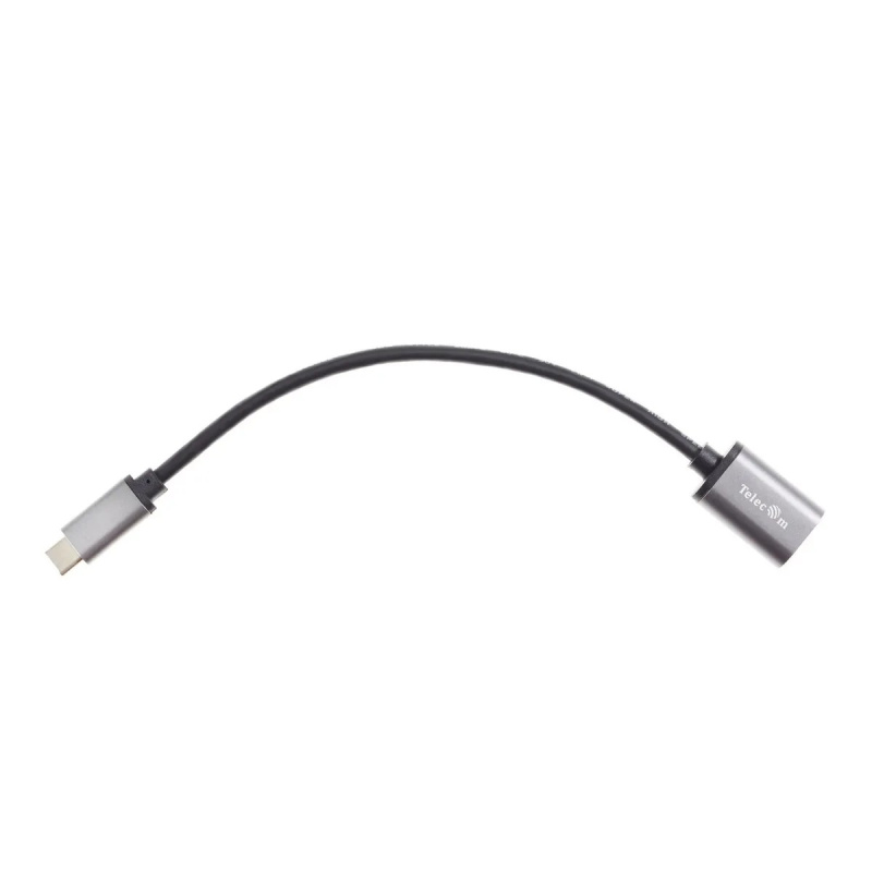 Фото  Telecom  TC409M  Кабель-адаптер  Type-Cm --> USB 3.0 Af , OTG, 1,5A , 5,0Gbps , Alum grey 0,2m Telecom (TC409M) [6926123467206]