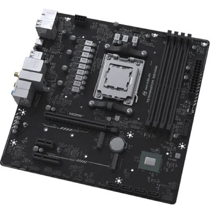 Фото  MAXSUN MS-Terminator B850M WIFI (Socket AM5, mATX, 4*DDR5(192Gb), DP/HDMI,  4*SATA3, 2*M.2,  1*PCIEx16/1*PCIEx4/1*PCIEx1, 4*USB2.0, 4*USB 3.0, 1*Type-