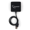 Фото  Gembird Разветвитель USB3.1 4xUSB, с доп.питанием (порт Type-C), кабель Type-C 19см, черный, коробка (UHB-C424)