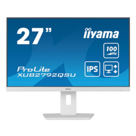 LCD IIYAMA 27" XUB2792QSU-W6 белый {IPS 2560x1440 100Hz 250cd DVI HDMI DisplayPort USB M M HAS Pivot