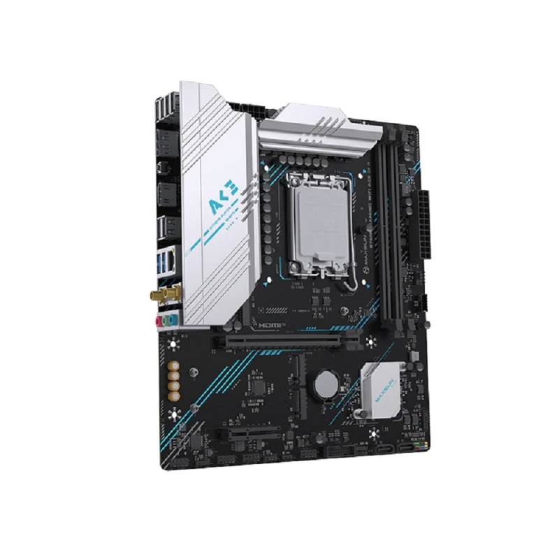 Фото  MAXSUN MS-B760M GAMING WIFI ACE D4 II (Socket 1700, mATX, 2*DDR4(64b), DP/HDMI, 2*SATA3, 3*M.2, 1xPCI-E x16 /1xPCI-E x1, 6*USB 2.0, 2*USB 3.2 GEN1, LA