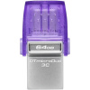 Фото  Kingston USB Drive 64GB DataTraveler microDuo 3C , USB3.0 фиолетовый  DTDUO3CG3/64GB 