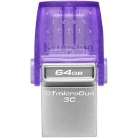 Фото  Kingston USB Drive 64GB DataTraveler microDuo 3C , USB3.0 фиолетовый  DTDUO3CG3/64GB 