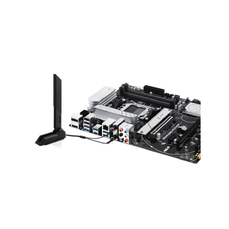 Фото  ASUS PRIME B650-PLUS WIFI (Socket AM5, ATX, 4xDDR5(128GB), DP/HDMI 2.1, 2xPCIe 4.0x16/2xPCIe 4.0, 1xLAN (2.5GbE), Wi-Fi 6E, 4xSATA 6Gb/s, 2xM.2, 1xM.2