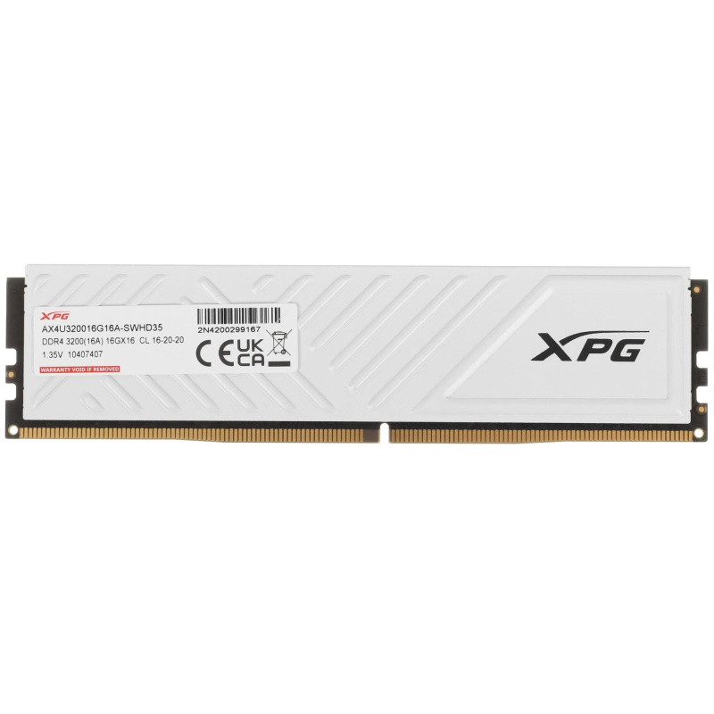 Фото  A-data DDR4 UDIMM 16GB XPG GAMMIX D35 3200 AX4U320016G16A-SWHD35,CL16, 1.35V WHITE 