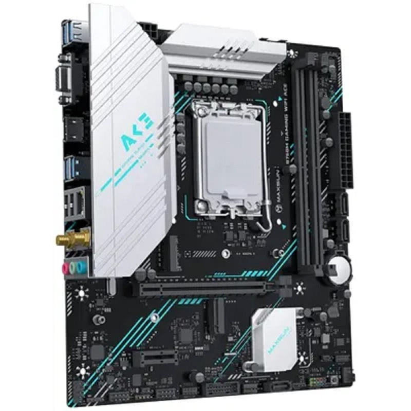 Фото  MAXSUN MS-B760M Gaming WIFI ACE (Socket 1700, mATX, 2*DDR5, VGA/HDMI, 3*SATA3, 2*M.2, 1xPCI-E x16 /1xPCI-E x4, 2*USB 2.0, 4*USB 3.2 GEN1, LAN 1*1G,  B
