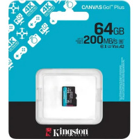 Фото  Micro SecureDigital 64GB Kingston SDCG4/64GBSP Canvas Go! Plus V30 A2 w/o adapter