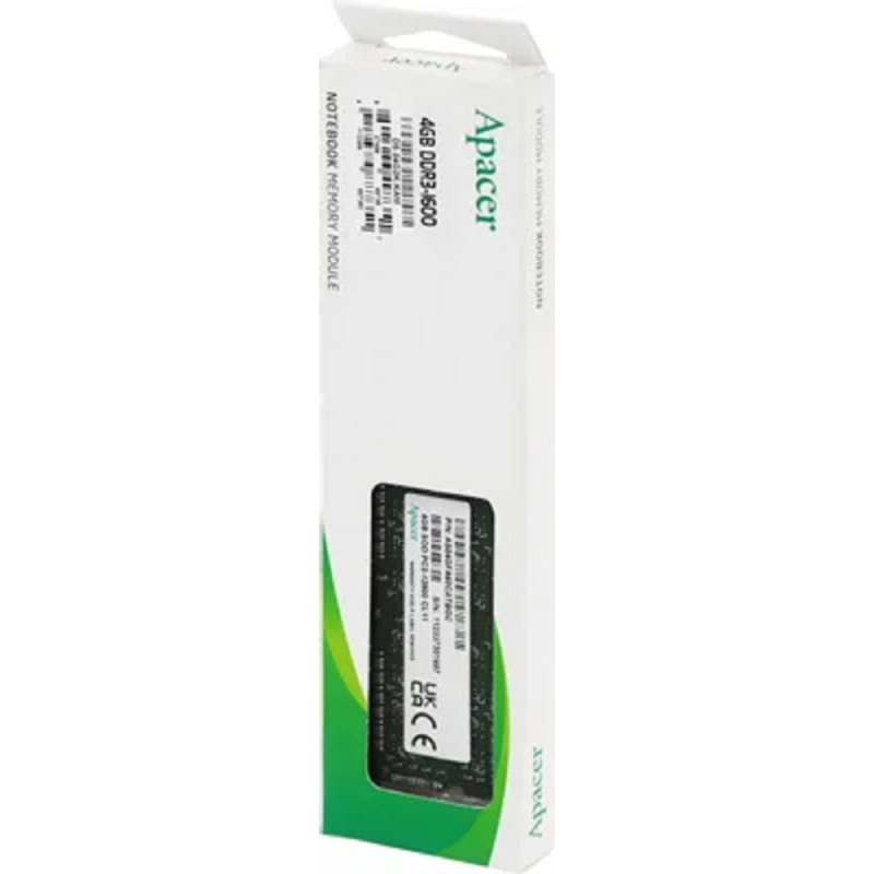 Фото  Apacer DDR3 SODIMM 4GB DS.04G2K.KAM PC3-12800, 1600MHz