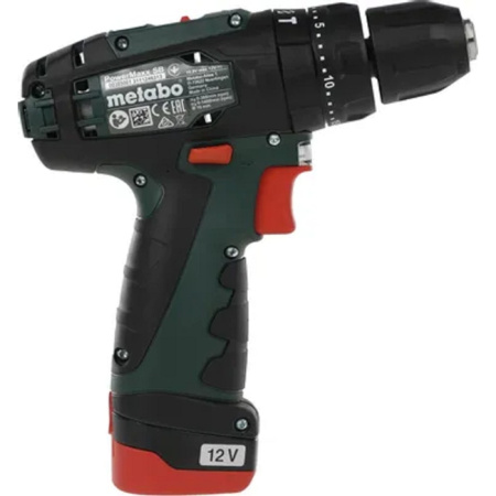 Фото  Metabo PowerMaxx SB Ударная дрель-шуруповерт [600385500] { 10.8 В, 2 Ач, БЗП,34 Нм, 1.12 кг }