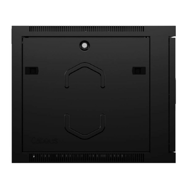 Фото  Cabeus SH-05F-6U60/35-BK Шкаф телекоммуникационный настенный 19" 6U 600x350x368mm (ШхГхВ) дверь стекло, цвет черный (RAL 9004)