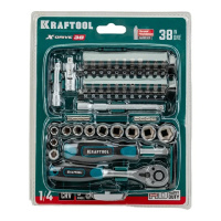 Фото  KRAFTOOL Набор "INDUSTRIE": Слесарно-монтажный инструмент, компактный, 1/4", 38 предм [27970-H38]