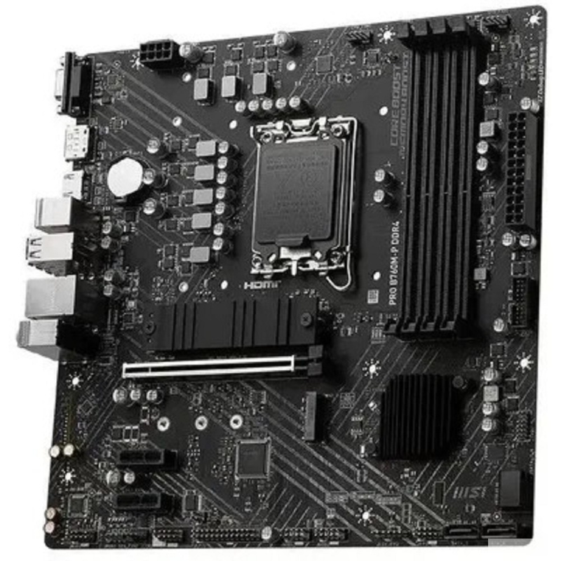 Фото  MSI PRO B760M-P DDR4 {LGA1700, 4xDDR4 4xSATA3 RAID 2xM.2 HDMI DP mATX} RTL