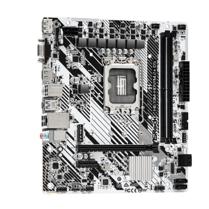 Фото  ASROCK H610M-HDV/M.2+ D5 {LGA 1700, Intel H610, mATX} RTL