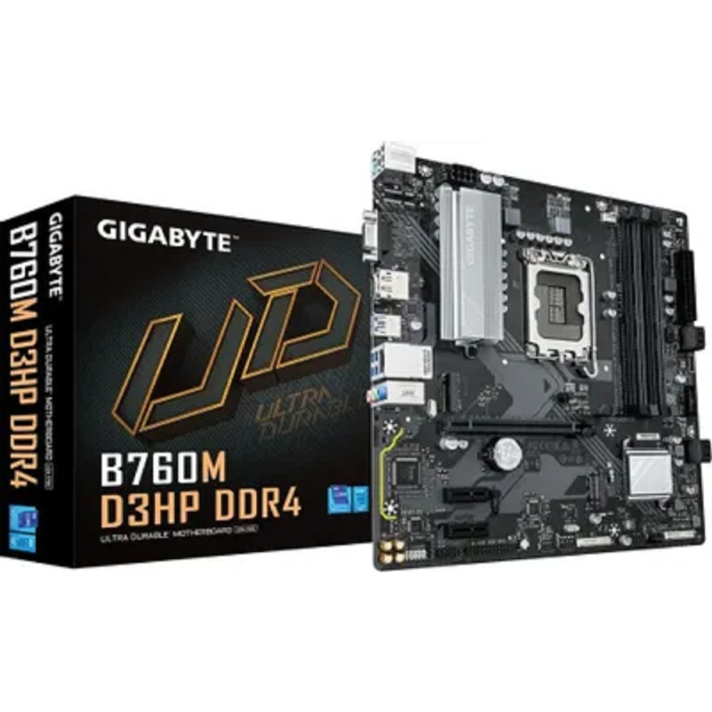 Фото  Gigabyte B760M D3HP DDR4 {Soc-1700, Intel B760, 4xDDR4  mATX, Ret}