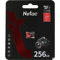 Фото  Micro SecureDigital 256GB Netac P500 Extreme Pro MicroSDXC V30/A1/C10 up to 100MB/s, retail pack card only [NT02P500PRO-256G-S]
