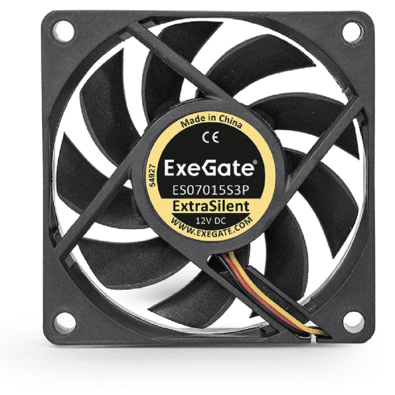 Фото  Exegate EX283371RUS Вентилятор ExeGate ExtraSilent ES07015S3P, 70x70x15 мм, подшипник скольжения, 3pin, 2500RPM, 23dBA